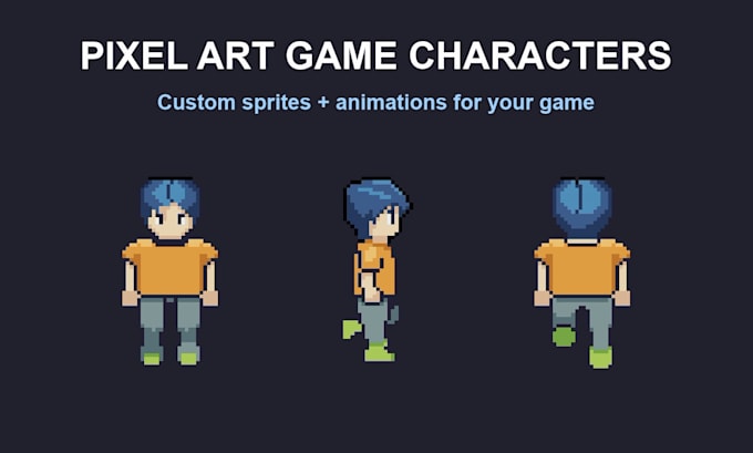 draw pixel art game characters with walk animations