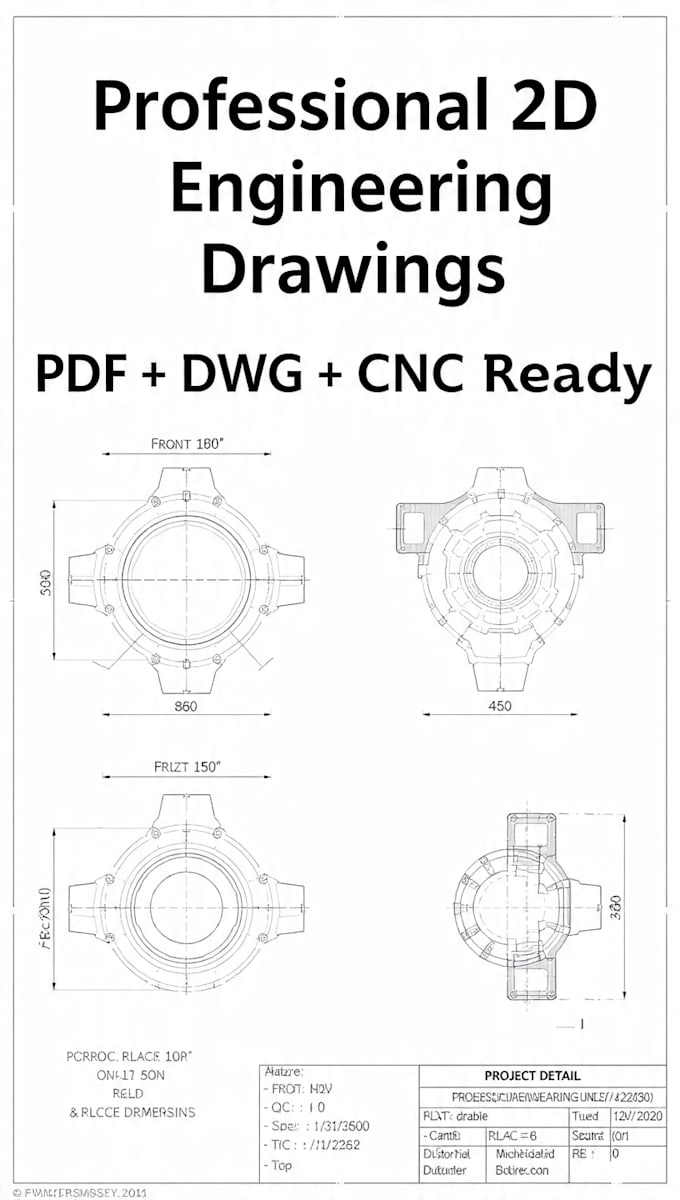 make 2d engineering drawing with dimensions from cad