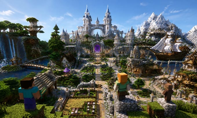 create custom minecraft, creative build, spawn for java and bedrock