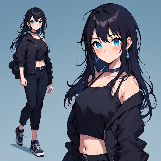 create a custom anime oc character illustration