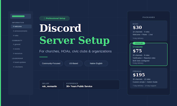 set up a professional discord server for your community