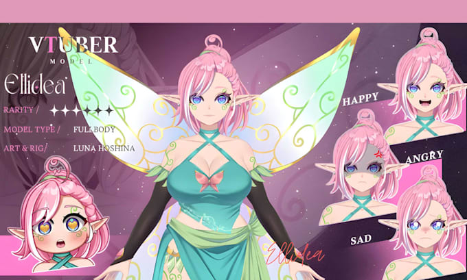 design and rig pro live2d vtuber model in anime and chibi style for streaming