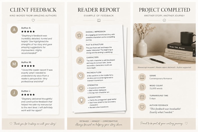 beta read your manuscript and provide detailed feedback