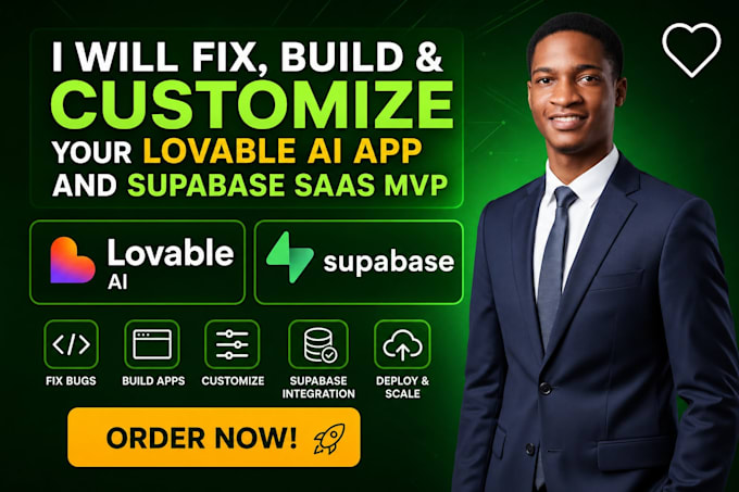 fix, build and customize your lovable ai app and supabase saas mvp