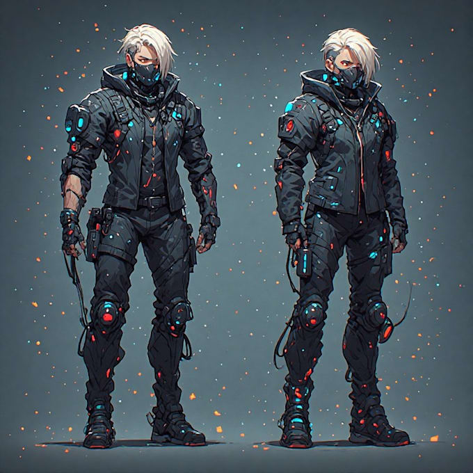 design anime character , cyberpunk character