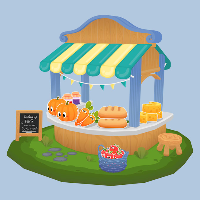 model 3d assets for cute, stylized and cartoon games