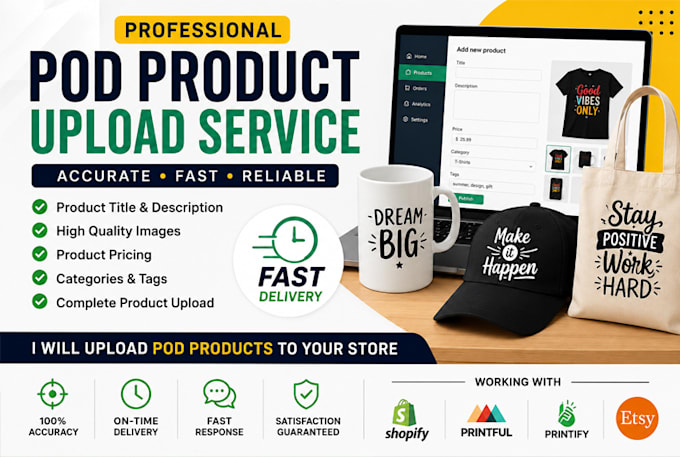 upload pod products to your shopify or etsy store