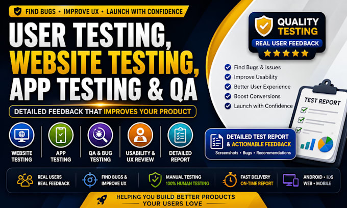 beta test your app, website, game and provide QA user testing feedback