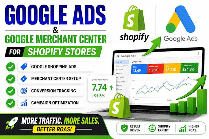 setup google ads and merchant center for shopify store