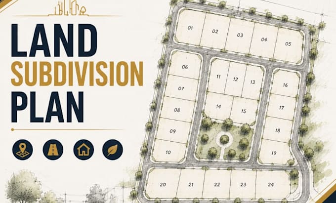 design land subdivision plan, plot layout, site development plan