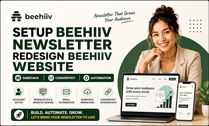 setup beehiiv newsletter redesign beehiiv website substack convertkit automation