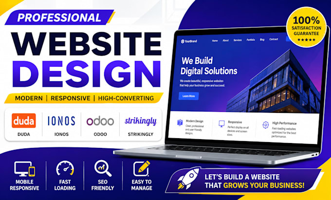 duda website design, duda expert ionos website, odoo website, strikingly website
