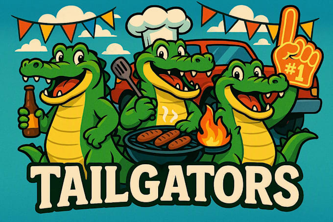 make unique alligator chief logo for your food brand