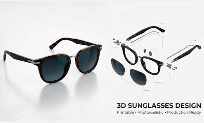 design printable 3d sunglasses and eyewear models with realistic rendering