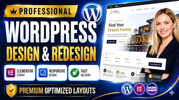design or redesign wordpress website with elementor