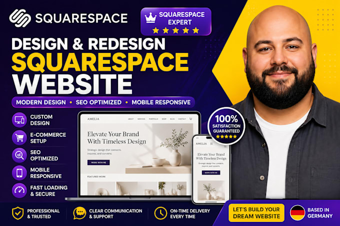 redesign squarespace website, customize, optimize seo and improve UX performance