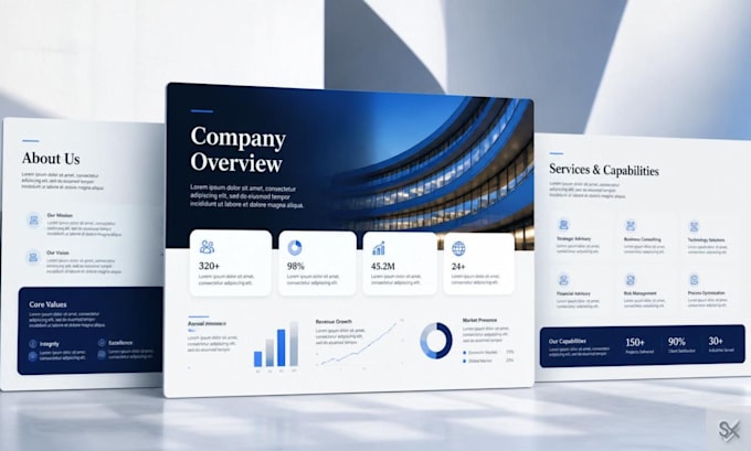 design a company profile, proposal, or annual report presentation