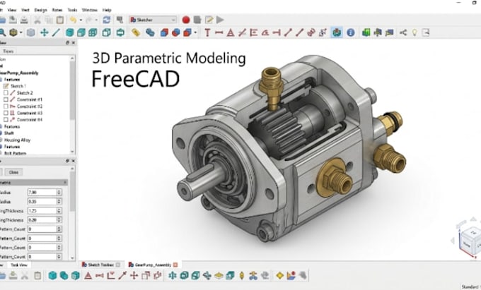 do 3d parametric modeling and assembly in freecad