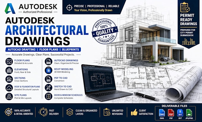 create autodesk architectural drawings, autocad floor plans, construction plan