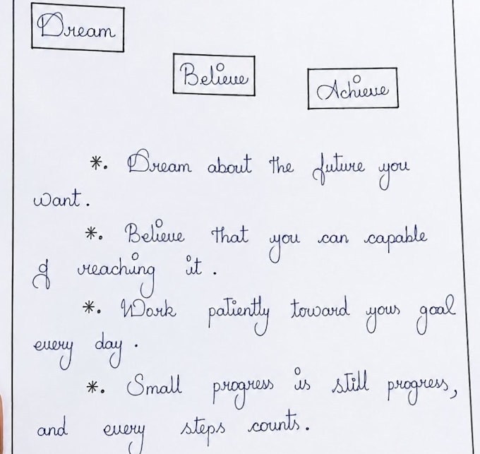 handwrite notes and letters