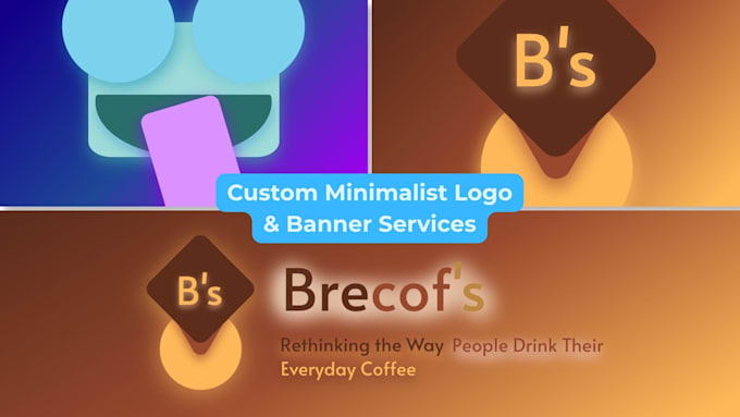 design a minimalistic text logo and custom banner