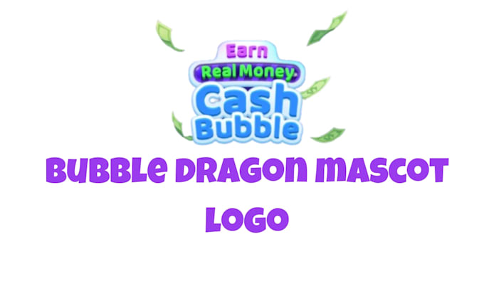 design cute bubble dragon mascot logo for brand