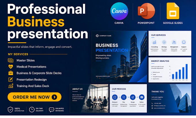 create professional presentation slides for businesses, medical industry