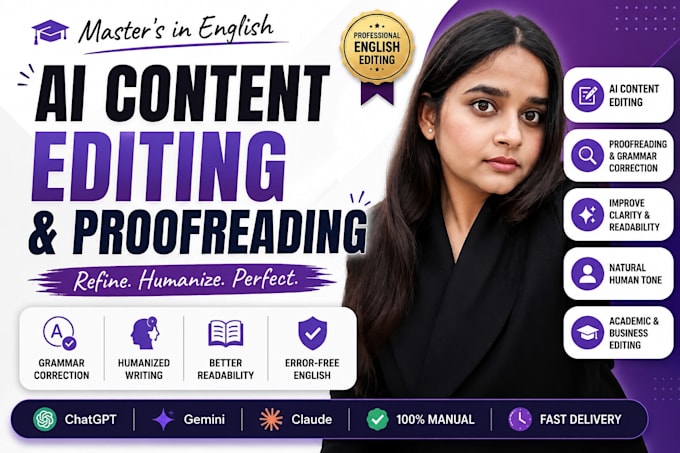 proofread, edit and humanize ai generated content