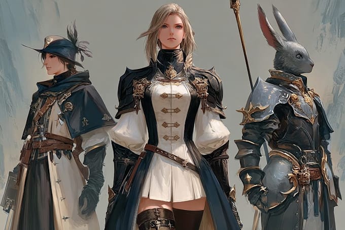 draw final fantasy xiv character or fanart