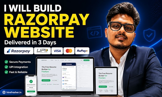 build razorpay payment website for business