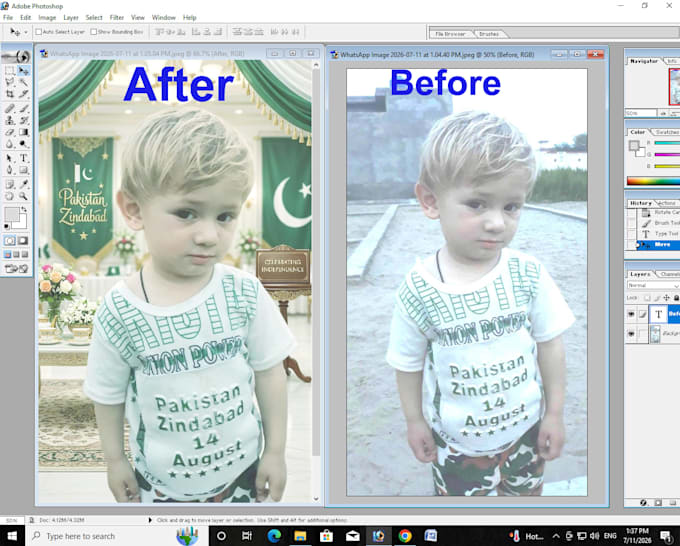 do professional face retouching and change suit