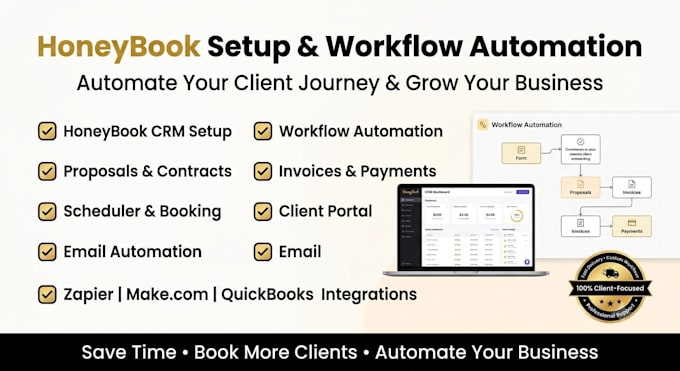 do honeybook setup workflow automation