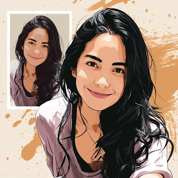 create cartoon vector portrait from photo