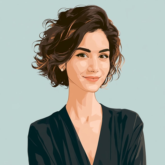 cartoon vector portrait illustration