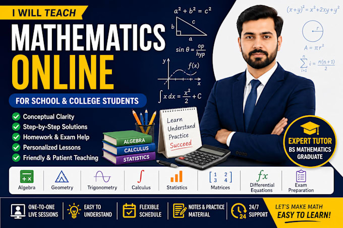 teach mathematics online for school and college students