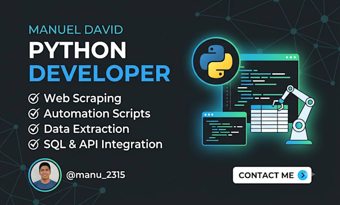 build custom python automation and scraping solutions