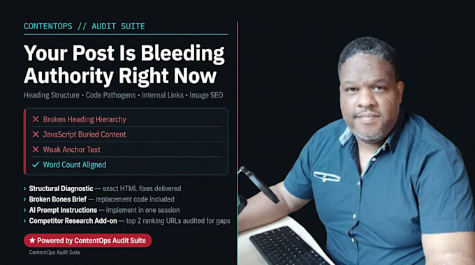 audit your blog post HTML structure and deliver an SEO fix it brief