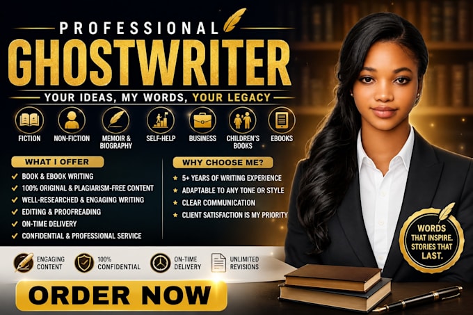 ghostwrite your ebook, book, or memoir professionally