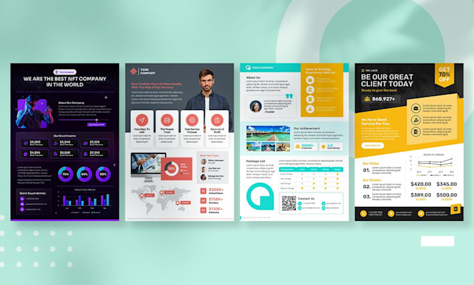 design professional one pager, flyer, or poster