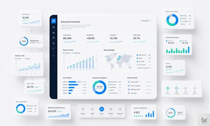 create professional infographic slides, charts, graphs, and data visualization