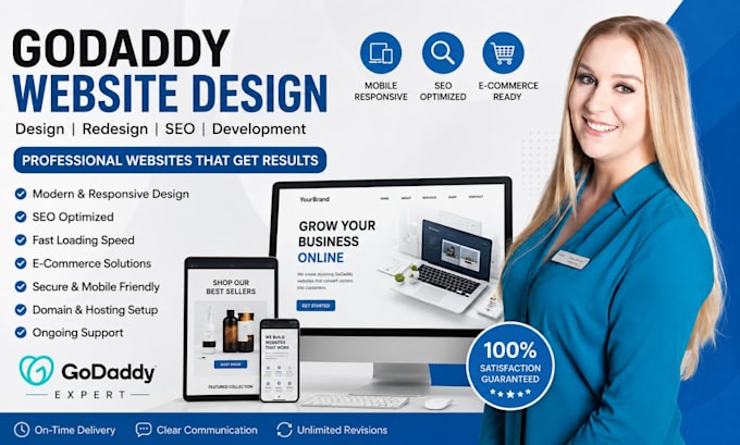 godaddy website design, godaddy redesign, godaddy seo and website development