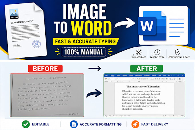convert image to word with accurate typing and formatting