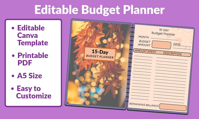 design printable journal notebook and budget planner template