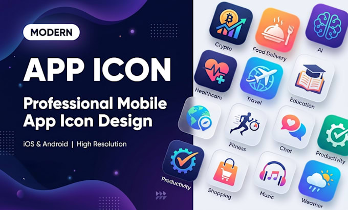 design a modern app icon for your mobile app