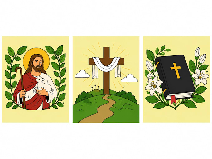 create custom christian bible and church illustrations