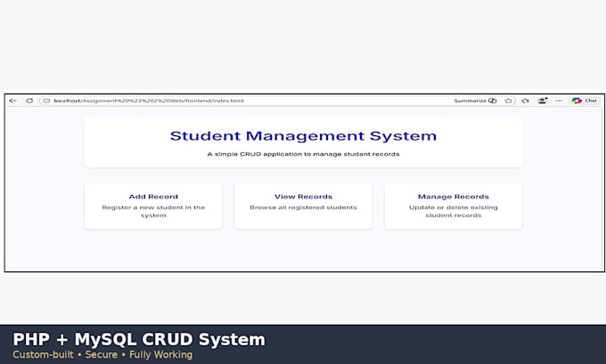 build a PHP mysql crud web application for your business