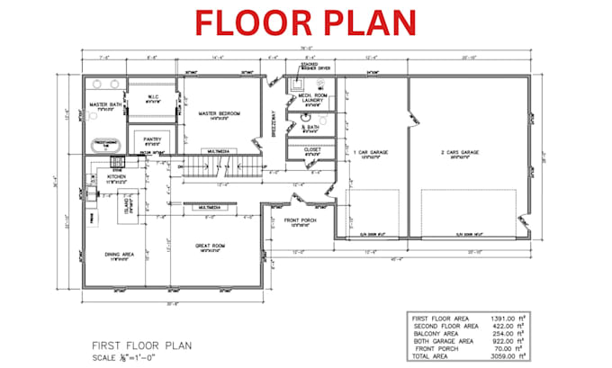 professional draw and redraw a 2d floor plan and arch plan