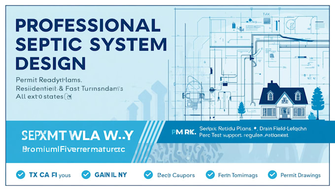 design septic system permit plans in tx ca fl ny il USA