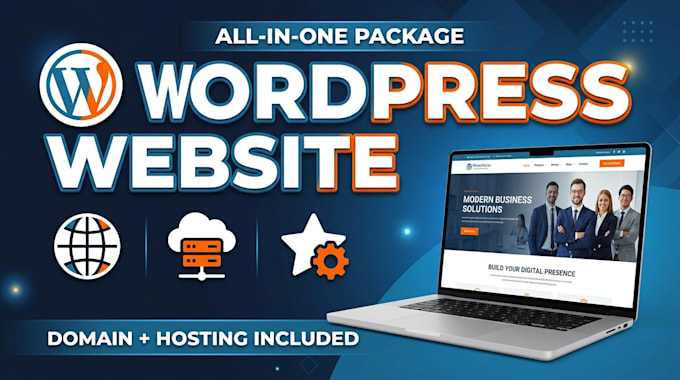 build wordpress website, design or redesign, website with domain and hosting