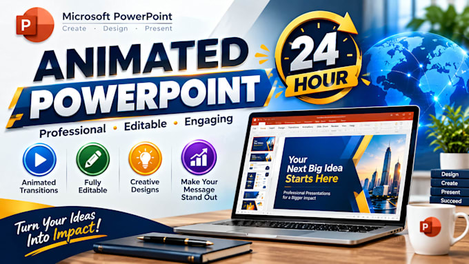 create an animated powerpoint presentation and pitch deck